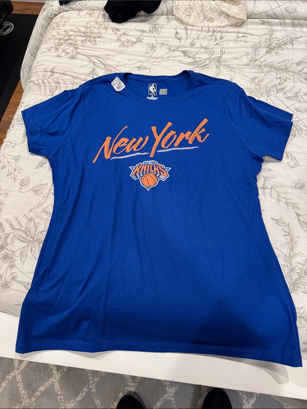 NBA New York Knicks Royal Blue Tee with Orange Script